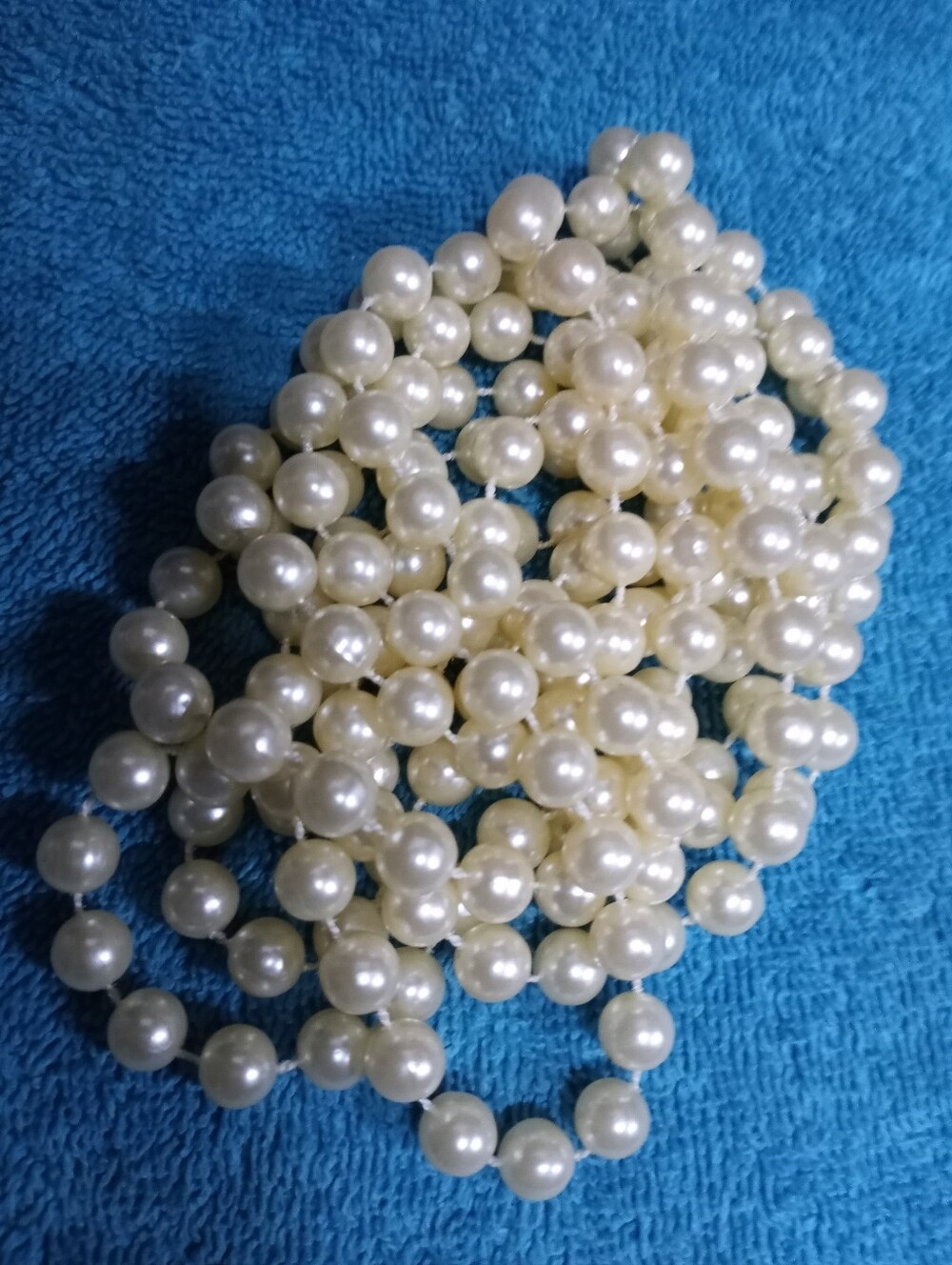 Classic Ivory Pearl Bead Necklace - Elegant Women's Jewelry - Very Long